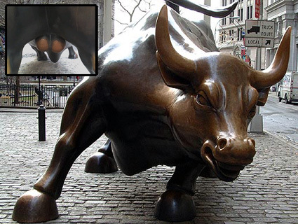 Wall Street Bull with Golden Balls